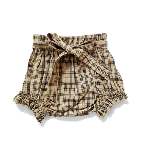 Yellow Gingham Shorts-Style Diaper Cover