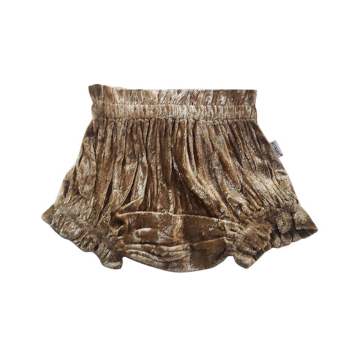 Gold Shorts-Style Velvet Diaper Cover
