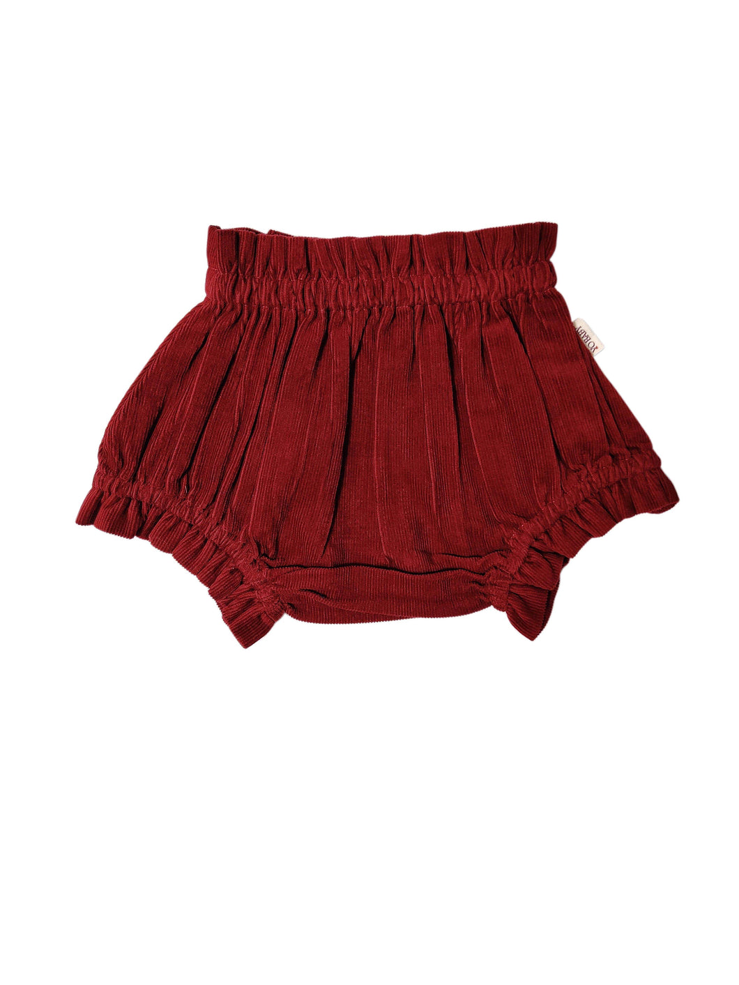 Deep Red Shorts-Style Corduroy Diaper Cover