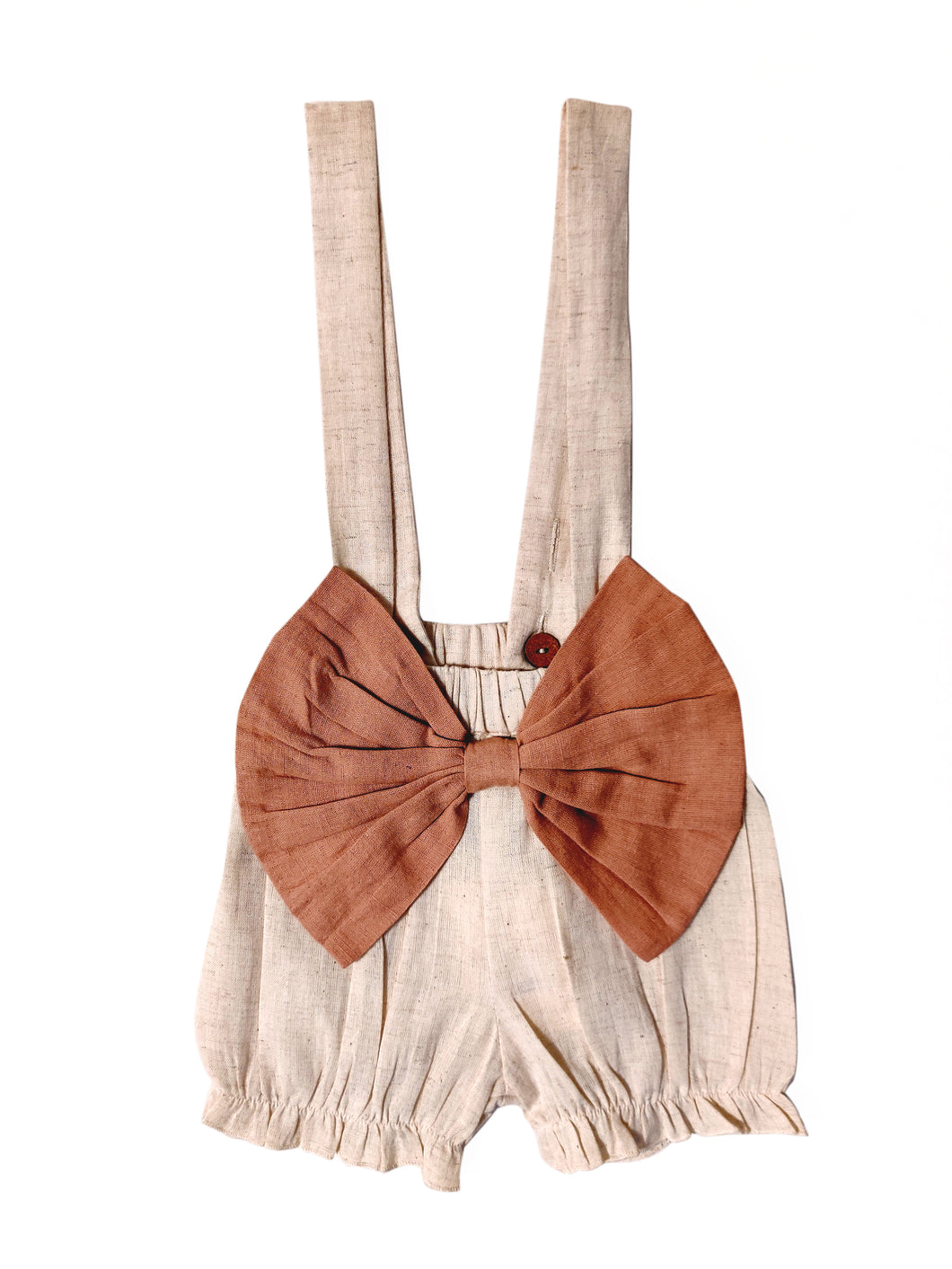 Oversized Bow & Suspenders Diaper Cover - Blush