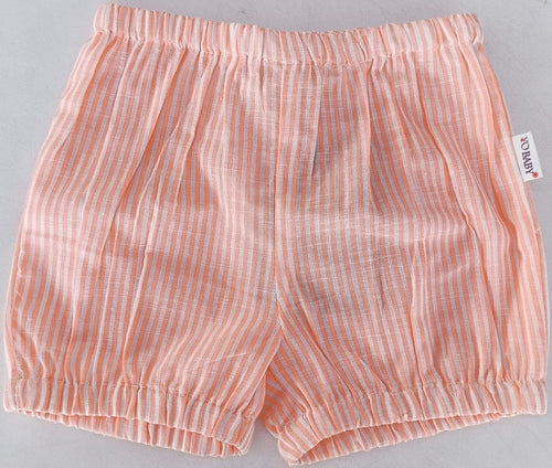 Peach Stripes Print Cotton-Linen Boys Diaper Cover