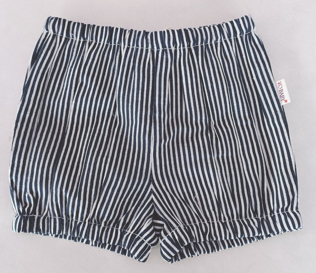 Navy Stripes Print Cotton-Linen Boys Diaper Cover
