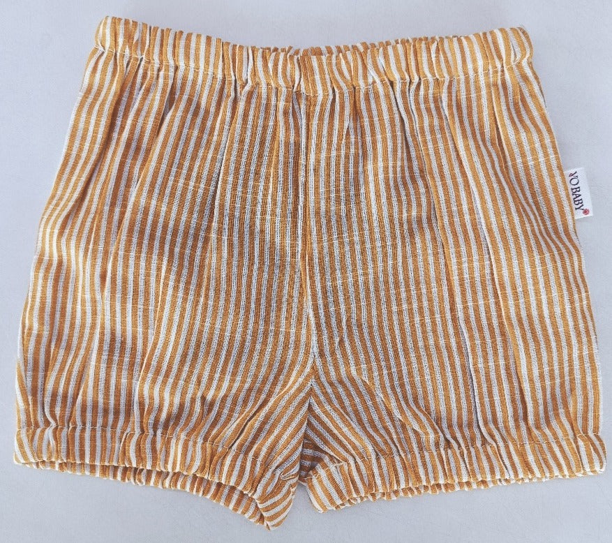 Mustard Stripes Print Cotton-Linen Boys Diaper Cover