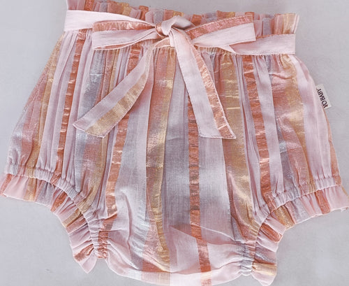 Baby-Pink Color Lurex Shorts-Style Diaper Cover