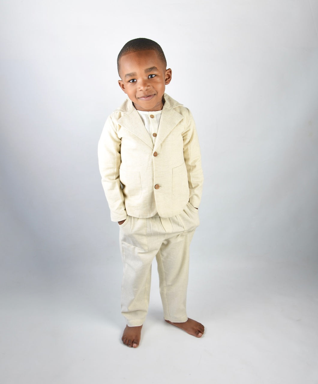 Boys Blazer & Pants Set - Ivory - Kids Wholesale Boutique Clothing, Boys - Girls Dresses, Yo Baby Wholesale - Yo Baby