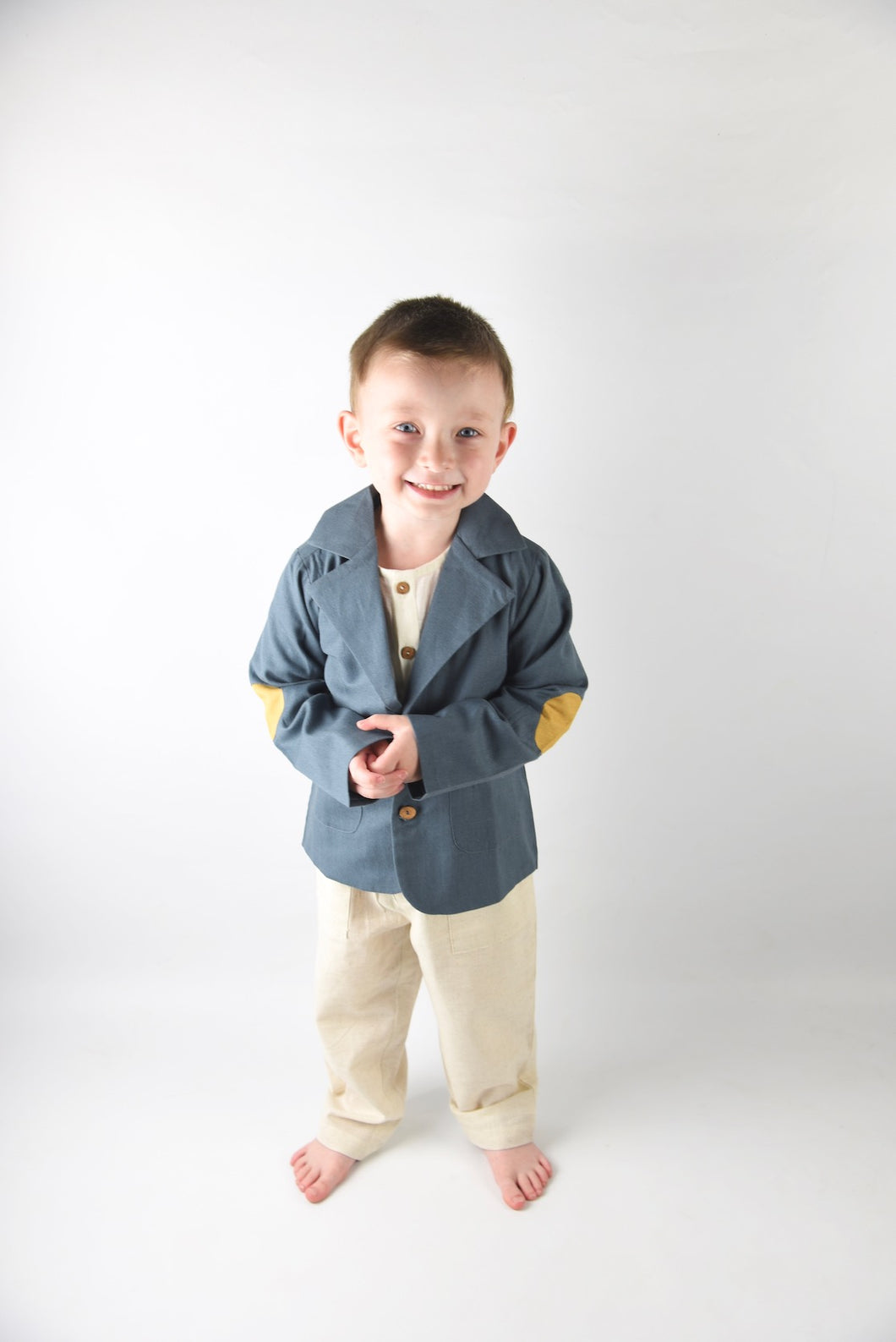 Boys Blazer & Pants Set - Grey/Ivory - Kids Wholesale Boutique Clothing, Boys - Girls Dresses, Yo Baby Wholesale - Yo Baby