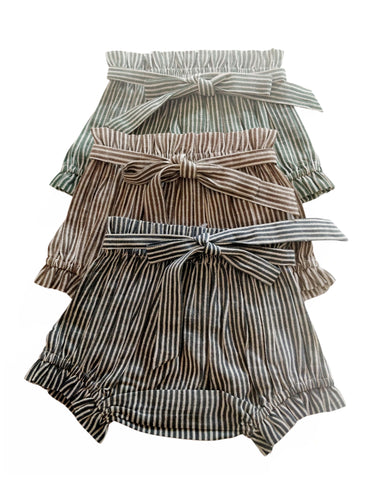 Set of 3 Striped Shorts Style Diaper Covers