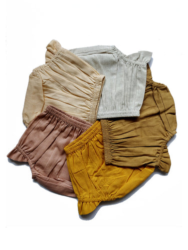 Set of 5 - Winged Diaper Covers in Ivory, Pale Yellow, Blush, Mustard & Camel