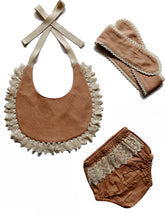 Set of 3 - Crochet Diaper Cover with Matching Bib & Headband in Blush