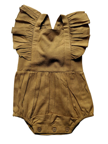 Khaki Angel Winged Racerback Romper yobaby