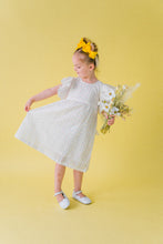 White Multicolor Dot Cotton Dobby Frill Dress