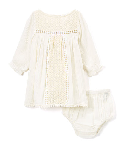 Off White Lace Detail Infant Dress - Kids Wholesale Boutique Clothing, Dress - Girls Dresses, Yo Baby Wholesale - Yo Baby