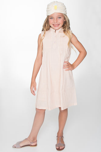 Blush Pin Tuck Detail Shift Dress - Kids Wholesale Boutique Clothing, Dress - Girls Dresses, Yo Baby Wholesale - Yo Baby