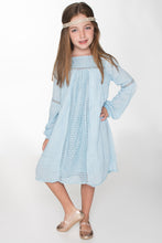 Blue Lace Detail Swing Dress - Kids Wholesale Boutique Clothing, Dress - Girls Dresses, Yo Baby Wholesale - Yo Baby