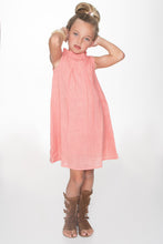 Peach Ruched Shift Dress - Kids Wholesale Boutique Clothing, Dress - Girls Dresses, Yo Baby Wholesale - Yo Baby