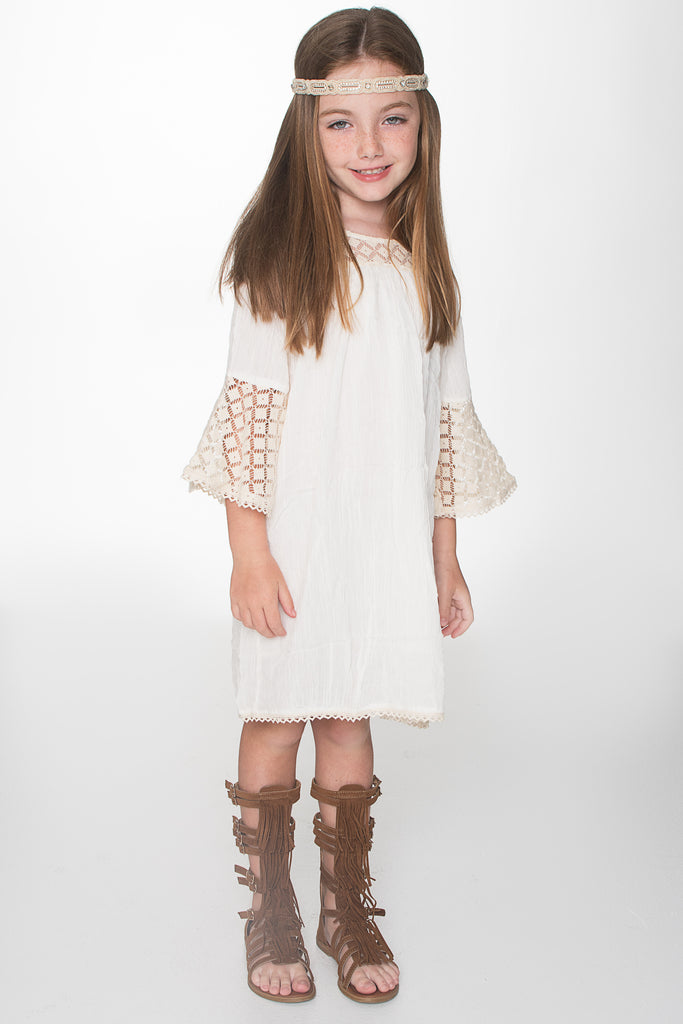 OffWhite TARA lace Detail Swing Dress Yo Baby Wholesale