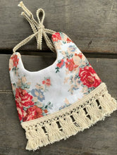 Printed & Solid Reversible Cotton Lace Bib