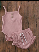 Ribbed Infant Knit Onesie & Shorts Set