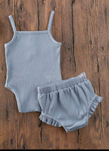 Ribbed Infant Knit Onesie & Shorts Set