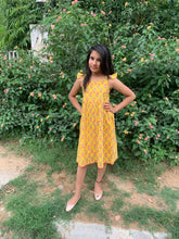 Yellow Floral Printed Frill and Lace Detail Dress
