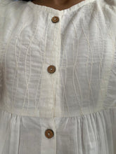 Ecru Embroidery Detail Frilled Dress