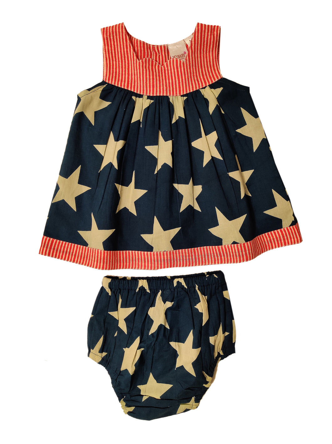 Star and Stripe Infant Dress and Matching Bloomer Set