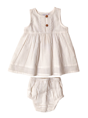 White Lace Detail Infant Dress