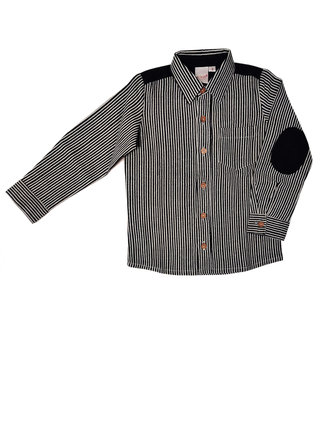 Patch Shirt - Striped Navy YB1961 YOBABY