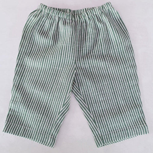 Unisex Sage-Green Stripes Print Pant