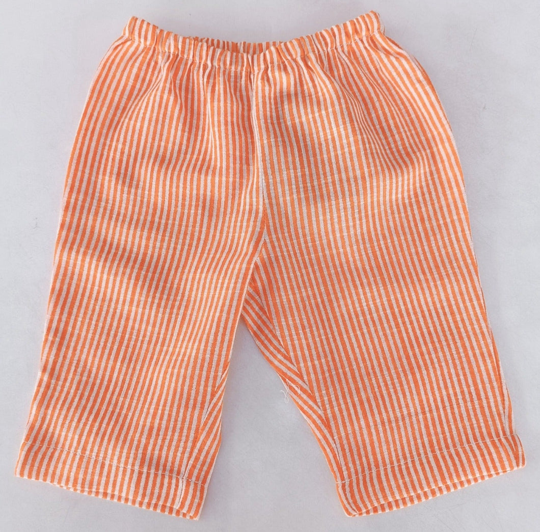Unisex Orange Stripes Print Pant