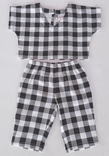Black Checkered Print  Infant Top & Pant Set