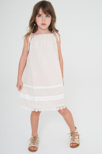 Off-white Pillow-case Lace Dress - Kids Wholesale Boutique Clothing, Dress - Girls Dresses, Yo Baby Wholesale - Yo Baby