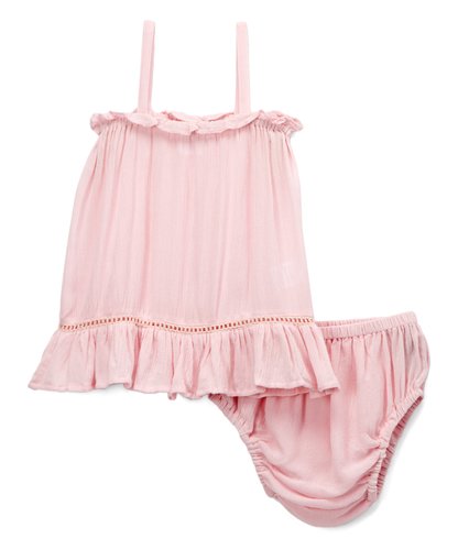 Pink Lace Detail Infant Dress - Kids Wholesale Boutique Clothing, Onesie - Girls Dresses, Yo Baby Wholesale - Yo Baby