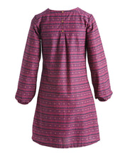 Purple Geometric Pleated Shift Dress - Kids Wholesale Boutique Clothing, Dress - Girls Dresses, Yo Baby Wholesale - Yo Baby