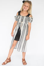 Black & White Off-shoulder Dress & Slip Set - Kids Wholesale Boutique Clothing, Shirt-Dress - Girls Dresses, Yo Baby Wholesale - Yo Baby