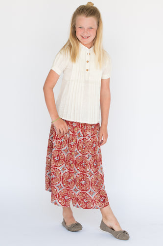 Greco-Roman Skirt & Pleated White Top Set - Kids Wholesale Boutique Clothing, 2-pc. set - Girls Dresses, Yo Baby Wholesale - Yo Baby