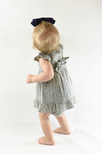 Grey Angel Sleeves Pin Stripe Dress With Matching Bloomer
