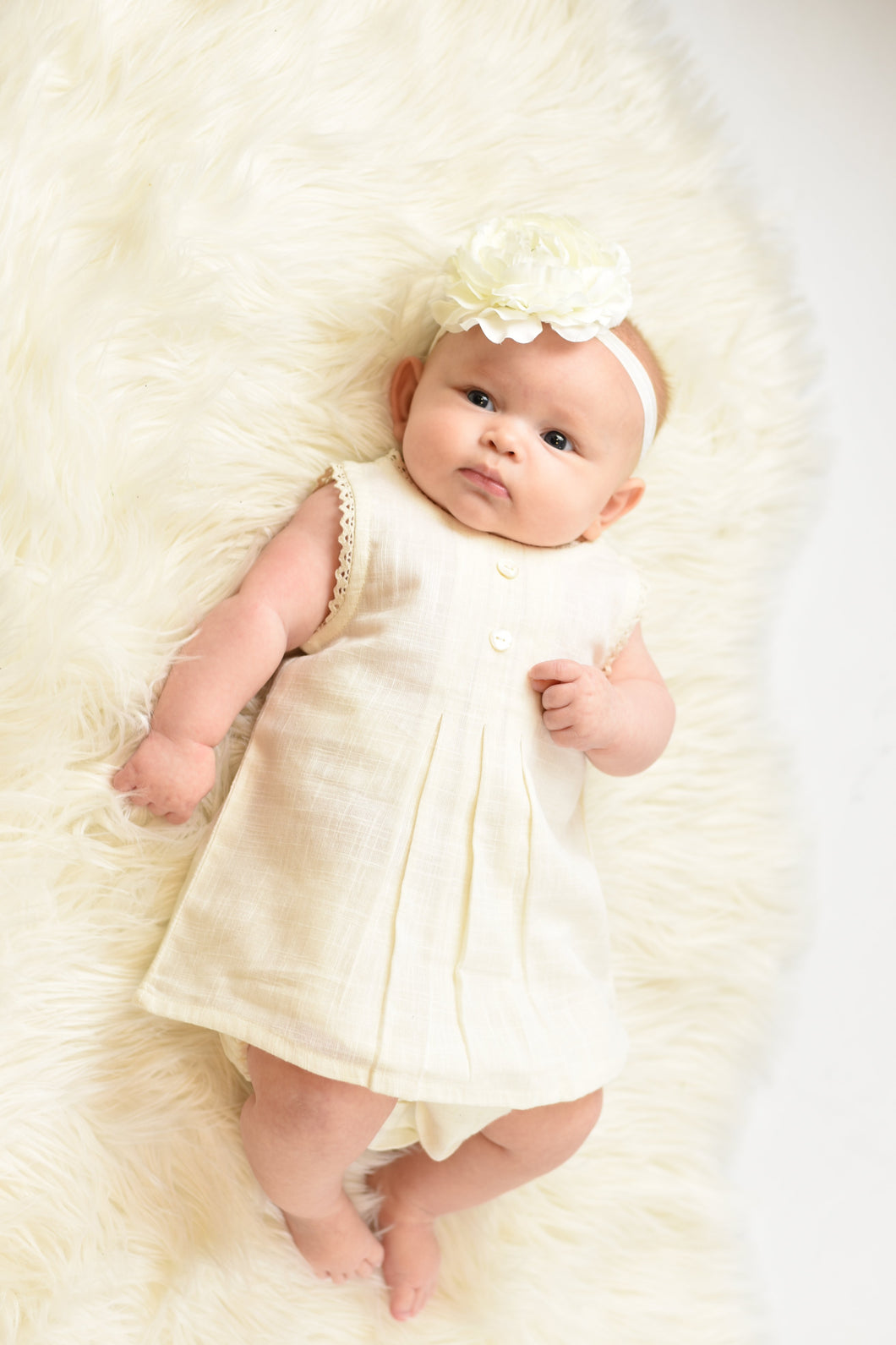 Ivory Lace Dress & Diaper Cover