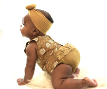 Limited Edition - Ruffled Mustard & Brown Top With Diaper Cover Set