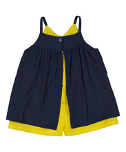 Blue and Yellow Back Open Infant Dress - Kids Wholesale Boutique Clothing, Dress - Girls Dresses, Yo Baby Wholesale - Yo Baby