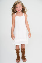 Off-white Flower Lace Detail Strap Dress - Kids Wholesale Boutique Clothing, Dress - Girls Dresses, Yo Baby Wholesale - Yo Baby