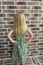 Abstract Green Printed Sleeveless Shift Dress With Drawstring Belt-Tie Dress Yo Baby Wholesale 