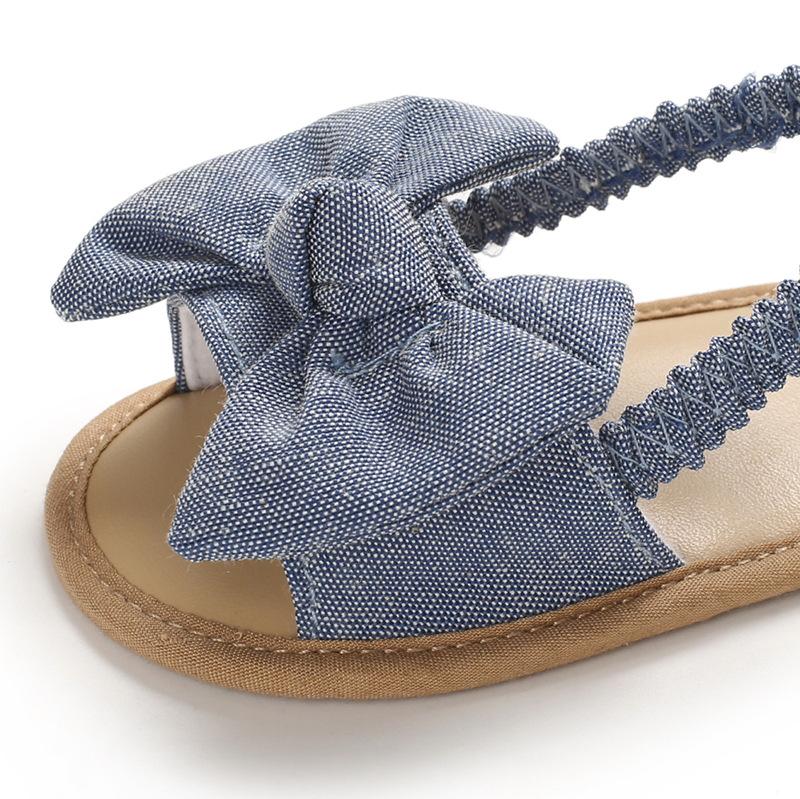 Baby Girl Bow Sandals - Denim Blue – Yo Baby Wholesale