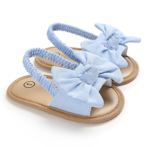 Baby Girl Bow Sandals - Light Blue Yo Baby Wholesale 