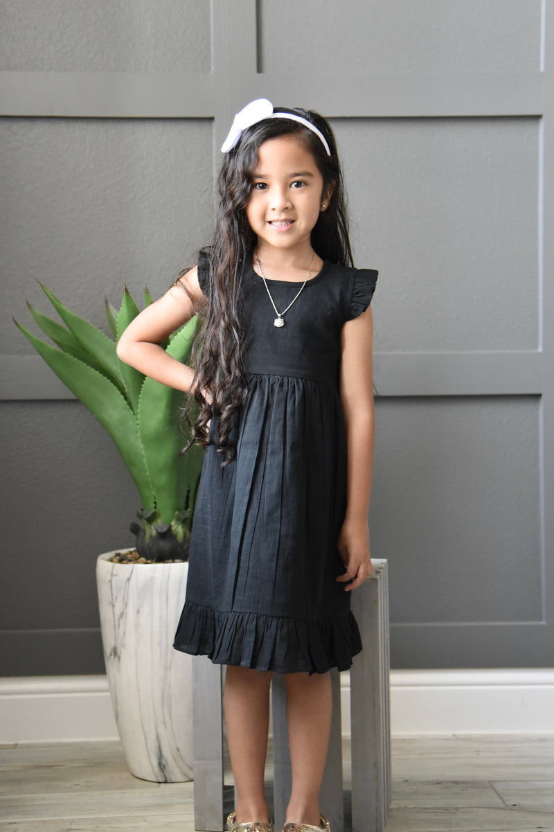 Girls black 2024 shift dress