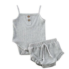 Infant Knit Onesie & Shorts Set Yo Baby India Grey 0-6 months 