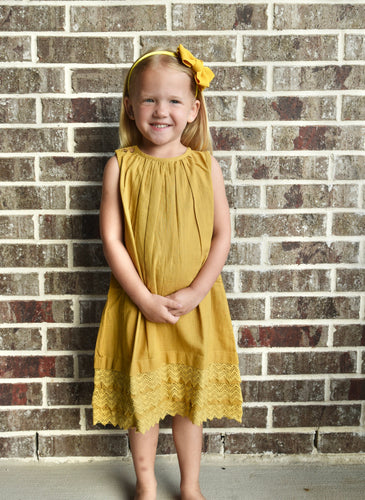 Mustard Lace Detail Shift Dress Dress Yo Baby Wholesale 