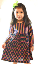 Print & Stripes Full-Sleeves Shift Dress Dress Yo Baby Wholesale 