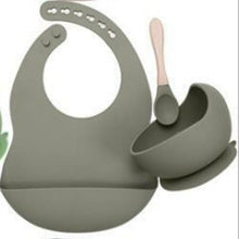 Set of 3 , Bowl & Spoon - Feeding Set Feeding Set Yo Baby Wholesale Grey 