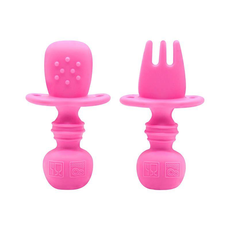 Silicone Fork & Spoon Set - Self Feeding Training Set – Yo Baby Wholesale